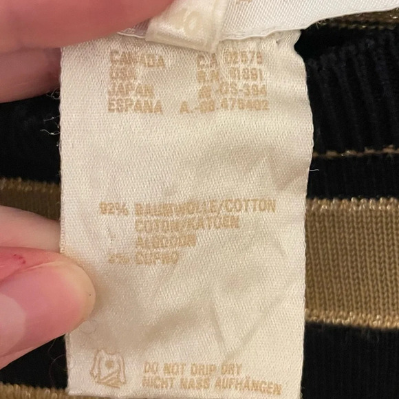 Vintage 80’s ESCADA By Margaretha Ley Gold And Black Striped Sweater Size 40 - Picture 6 of 6